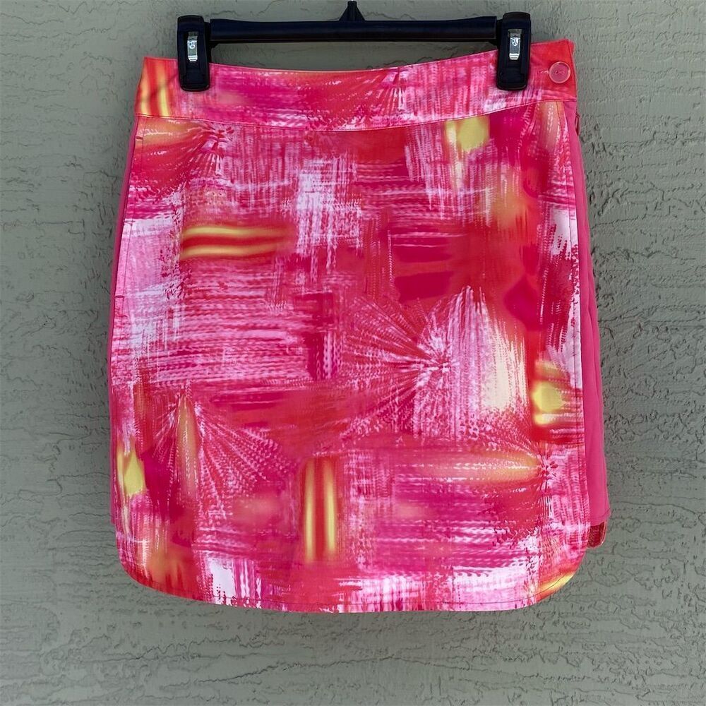 EP Pro Women's Pink Abstract Print Golf Skort Size 4 Stretch Built-in Short